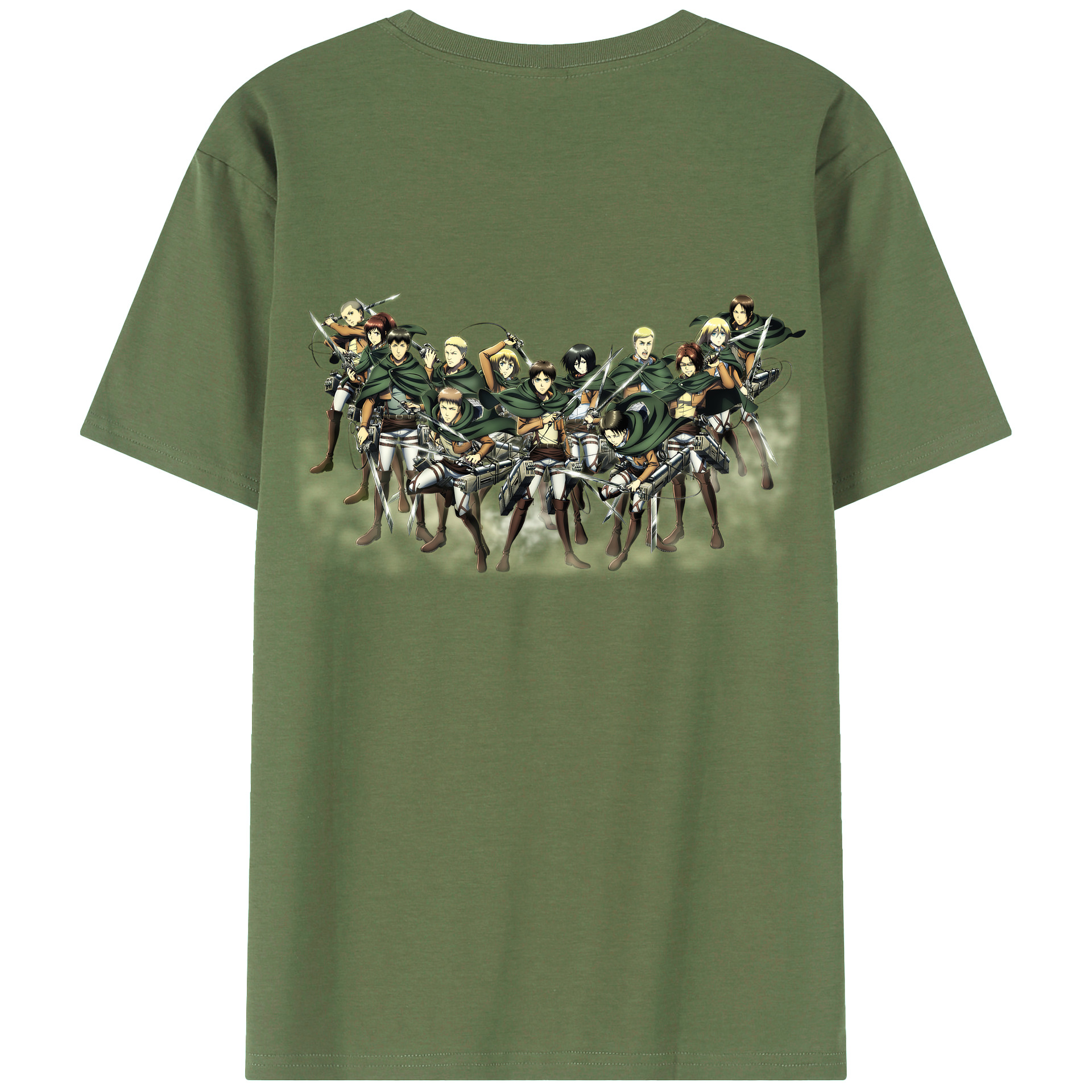 （画像用） 進撃の巨人 Attack on Titan 綿100％ メンズ半袖Tシャツ（バックプリント） 通気性
